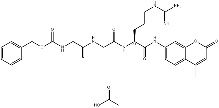Z-Gly-Gly-Arg-AMC acetate 结构式