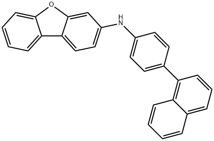 N-(4-(naphthalen-1-yl)phenyl)dibenzo[b,d]furan-3-amine 结构式