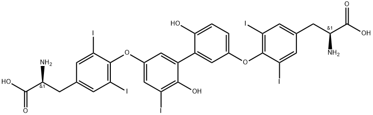 (2S,2''S)-3,3''-(((6,6''-Dihydroxy-5-iodo-[1,1''-biphenyl]-3,3''-diyl)bis(oxy))bis(3,5-diiodo-4,1-phenylene))bis(2-aminopropanoic Acid) 结构式