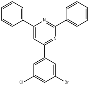 4-(3-bromo-5-chlorophenyl)-2,6-diphenylpyrimidine 结构式