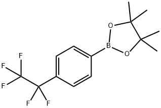 4,4,5,5-四甲基-2-(4-(全氟乙基)苯基)-1,3,2-二氧硼杂环戊烷 结构式