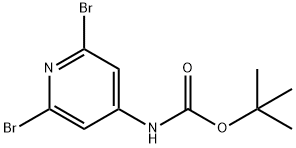 (2,6-二溴吡啶-4-基)氨基甲酸叔丁酯 结构式