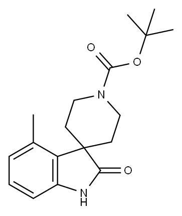 Spiro[3H-indole-3,4′-piperidine]-1′-carboxylic acid, 1,2-dihydro-4-methyl-2-oxo-… 结构式