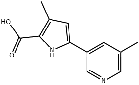 1H-Pyrrole-2-carboxylic acid, 3-methyl-5-(5-methyl-3-pyridinyl)- 结构式