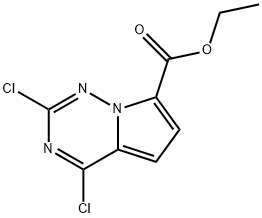 2,4-二氯吡咯并[2,1-F][1,2,4]三嗪-7-甲酸乙酯 结构式