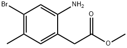 Benzeneacetic acid, 2-amino-4-bromo-5-methyl-, methyl ester 结构式