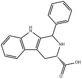 (3S)-1-苯基-2,3,4,9-四氢-1H-吡啶并[3,4-B]吲哚-3-羧酸 结构式