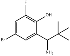 2-(1-氨基-2,2-二甲基丙基)-4-溴-6-氟苯酚 结构式