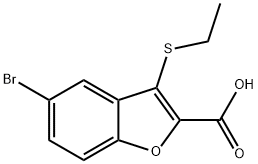 5-溴-3-(乙硫基)苯并呋喃-2-甲酸 结构式