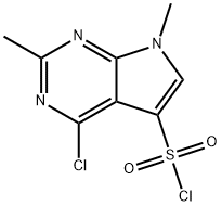 4-氯-2,7-二甲基-7H-吡咯并[2,3-D]嘧啶-5-磺酰氯 结构式