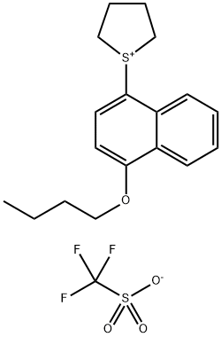 1-(4-丁氧基萘基)四氢-1H-噻吩-1-三氟甲磺酸盐 结构式