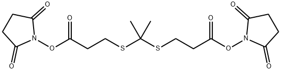 Propanoicacid,3,3'-[(1-methylethylidene)bis(thio)]bis-,1,1'-bis(2,5-dioxo-1-pyrrolidinyl)ester 结构式