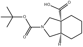 RAC-(3AR,7AR)-2-[(TERT-BUTOXY)CARBONYL]-OCTAHYDRO-1H-ISOINDOLE-3A-CARBOXYLIC ACID 结构式