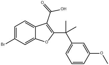 3-Benzofurancarboxylic acid, 6-bromo-2-[1-(3-methoxyphenyl)-1-methylethyl]- 结构式