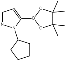 1-环戊基-5-(4,4,5,5-四甲基-1,3,2-二氧硼杂环戊烷-2-基)-1H-吡唑 结构式