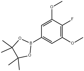 2-(4-氟-3,5-二甲氧基苯基)-4,4,5,5-四甲基-1,3,2-二氧硼烷 结构式