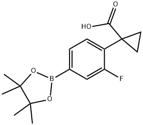 1-(2-氟-4-(4,4,5,5-四甲基-1,3,2-二氧硼杂环戊烷-2-基)苯基)环丙烷-1-羧酸 结构式