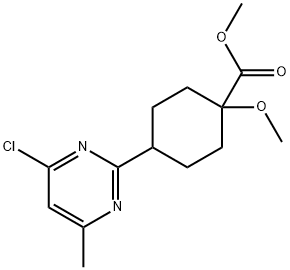4-(4-氯-6-甲基嘧啶-2-基)-1-甲氧基氯六羧酸甲酯 结构式