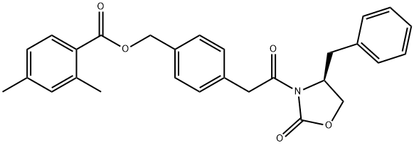 Benzoic acid, 2,4-dimethyl-, [4-[2-oxo-2-[(4S)-2-oxo-4-(phenylmethyl)-3-oxazolidinyl]ethyl]phenyl]methyl ester 结构式