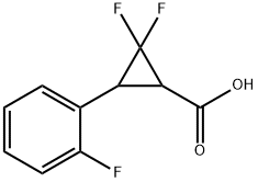 2,2-二氟-3-(2-氟苯基)环丙烷-1-羧酸 结构式