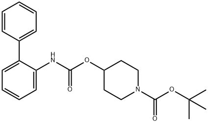 4-([1,1'-联苯]-2-基氨基甲酰基)氧基)哌啶-1-甲酸叔丁酯 结构式