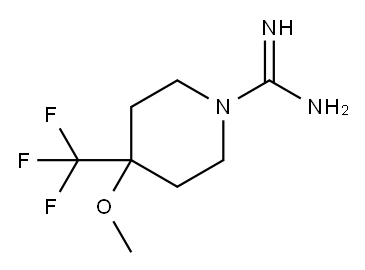 1-Piperidinecarboximidamide, 4-methoxy-4-(trifluoromethyl)- 结构式