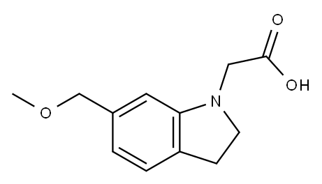 1H-Indole-1-acetic acid, 2,3-dihydro-6-(methoxymethyl)- 结构式
