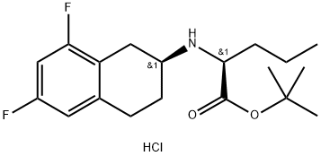 (S)-叔丁基2-(((S)-6,8-二氟-1,2,3,4-四氢萘-2-基)氨基)戊酸甲酯盐酸盐 结构式