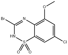 3-溴-7-氯-5-甲氧基-4H-苯并[E][1,2,4]噻二嗪1,1-二氧化物 结构式
