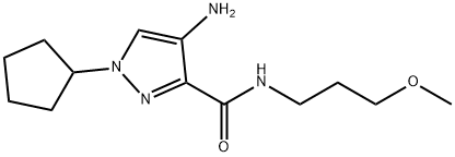 4-amino-1-cyclopentyl-N-(3-methoxypropyl)-1H-pyrazole-3-carboxamide 结构式