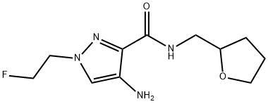 4-amino-1-(2-fluoroethyl)-N-(tetrahydrofuran-2-ylmethyl)-1H-pyrazole-3-carboxamide 结构式