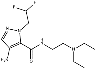 4-amino-N-[2-(diethylamino)ethyl]-1-(2,2-difluoroethyl)-1H-pyrazole-5-carboxamide 结构式