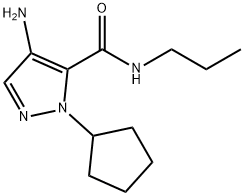4-amino-1-cyclopentyl-N-propyl-1H-pyrazole-5-carboxamide 结构式