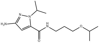 3-amino-N-(3-isopropoxypropyl)-1-isopropyl-1H-pyrazole-5-carboxamide 结构式