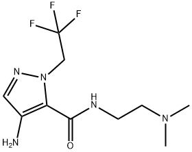 4-amino-N-[2-(dimethylamino)ethyl]-1-(2,2,2-trifluoroethyl)-1H-pyrazole-5-carboxamide 结构式