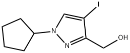 (1-cyclopentyl-4-iodo-1H-pyrazol-3-yl)methanol 结构式
