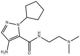 4-amino-1-cyclopentyl-N-[2-(dimethylamino)ethyl]-1H-pyrazole-5-carboxamide 结构式
