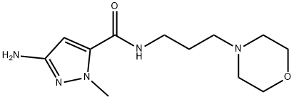 3-amino-1-methyl-N-(3-morpholin-4-ylpropyl)-1H-pyrazole-5-carboxamide 结构式