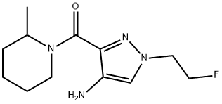 1-(2-fluoroethyl)-3-[(2-methylpiperidin-1-yl)carbonyl]-1H-pyrazol-4-amine 结构式