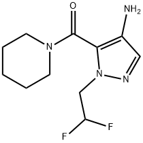 1-(2,2-difluoroethyl)-5-(piperidin-1-ylcarbonyl)-1H-pyrazol-4-amine 结构式