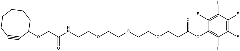 Propanoic acid, 3-[2-[2-[2-[[2-(2-cyclooctyn-1-yloxy)acetyl]amino]ethoxy]ethoxy]ethoxy]-, 2,3,4,5,6-pentafluorophenyl ester 结构式