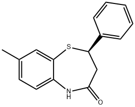 1,5-Benzothiazepin-4(5H)-one, 2,3-dihydro-8-methyl-2-phenyl-, (2R)- 结构式