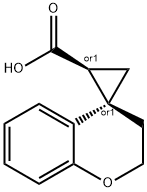 RAC-(3'R,4S)-2,3-DIHYDROSPIRO[1-BENZOPYRAN-4,1'-CYCLOPROPANE]-3'-CARBOXYLIC ACID, TRANS 结构式