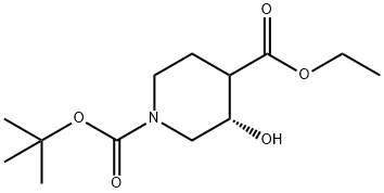 1,4-Piperidinedicarboxylic acid, 3-hydroxy-, 1-(1,1-dimethylethyl) 4-ethyl ester… 结构式