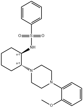 REL-N-((1R,2R)-2-(4-(2-甲氧基苯基)哌嗪-1-基)环己基)苯磺酰胺 结构式