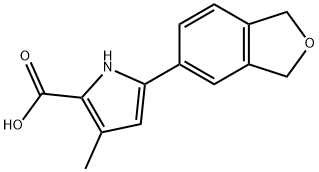 1H-Pyrrole-2-carboxylic acid, 5-(1,3-dihydro-5-isobenzofuranyl)-3-methyl- 结构式