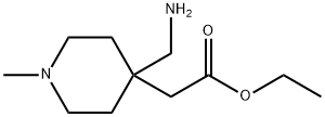 2-(4-(氨基甲基)-1-甲基哌啶-4-基)乙酸乙酯 结构式