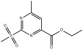 6-甲基-2-甲磺酸基-4-甲酸乙酯嘧啶 结构式