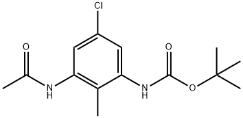 (3-乙酰氨基-5-氯-2-甲基苯基)氨基甲酸叔丁酯 结构式