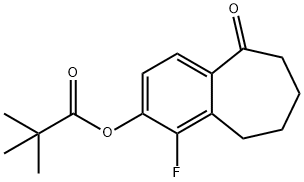 1-氟-5-氧代-6,7,8,9-四氢-5H-苯并[7]环戊-2-基新戊酸酯 结构式